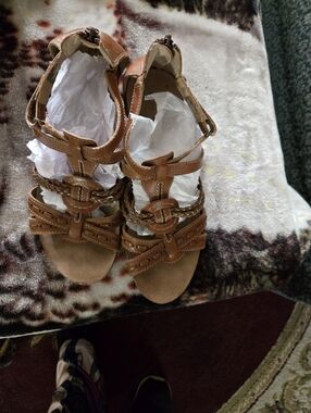 Earth Origins Brown Braided Strappy Sandals